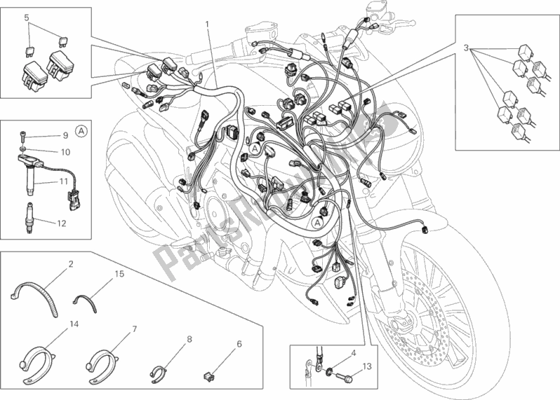 Toutes les pièces pour le Faisceau De Câblage du Ducati Diavel Carbon Thailand 1200 2014